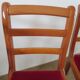 Solid cherry wood chairs and red velvet seat - Set of 4 - Louis Philippe style