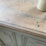 XXL walnut trade counter with multiple drawers