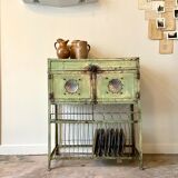 Storage cabinet in water green metal