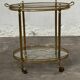 Rolling dessert trolley, brass service cart