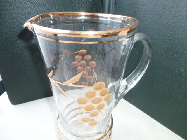 Decanter pitcher or orangeade in blown glass Vintage 1.7 l