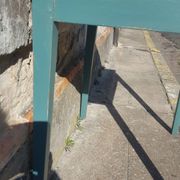 Table de ferme d'appoint patine turquoise