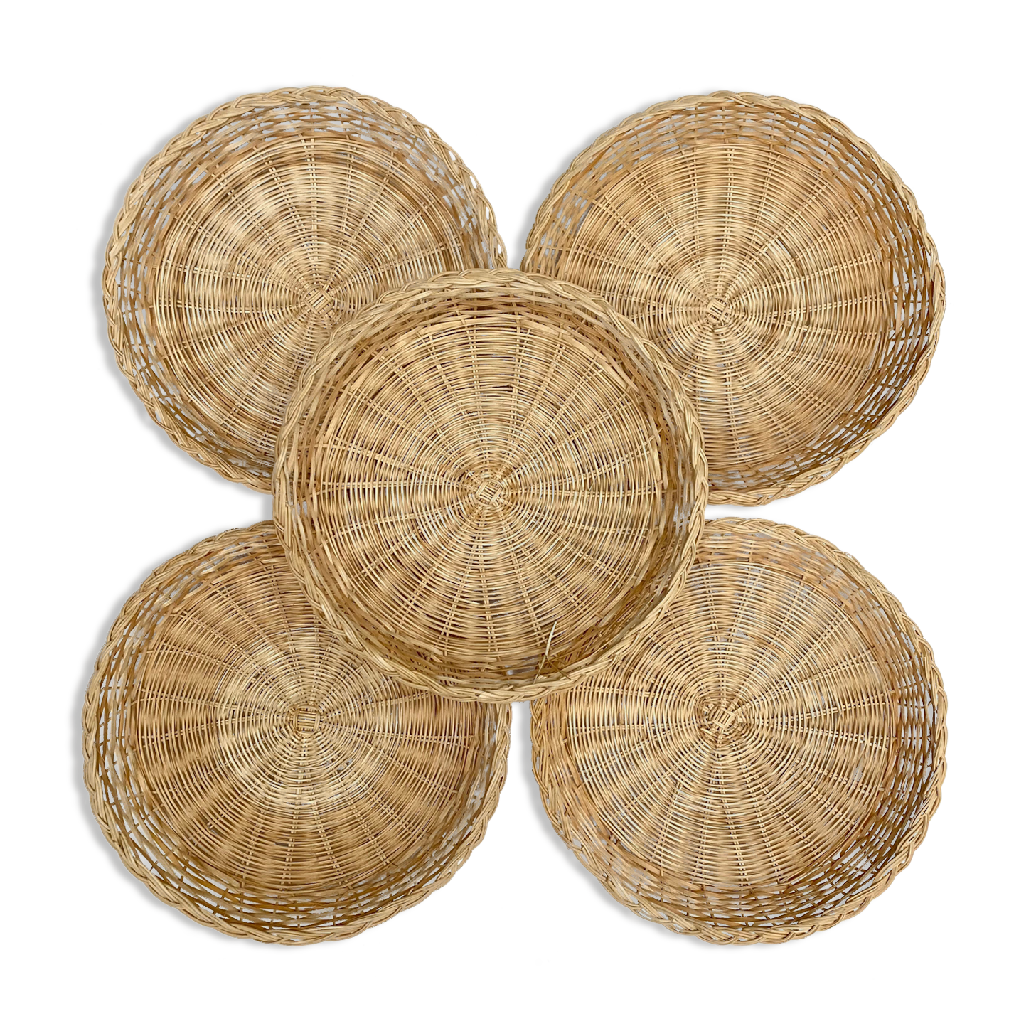 Braided round panières