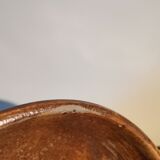 Vintage stoneware salad bowl signed La Hulotte Caylus