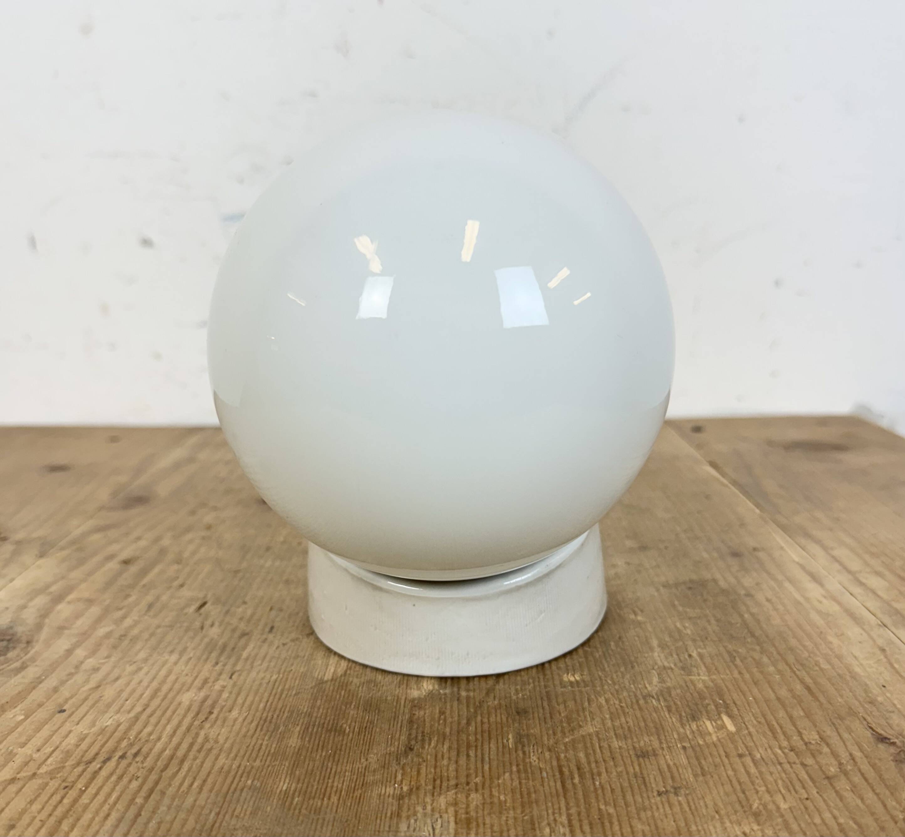 Vintage White Porcelain Wall Light, 1970s