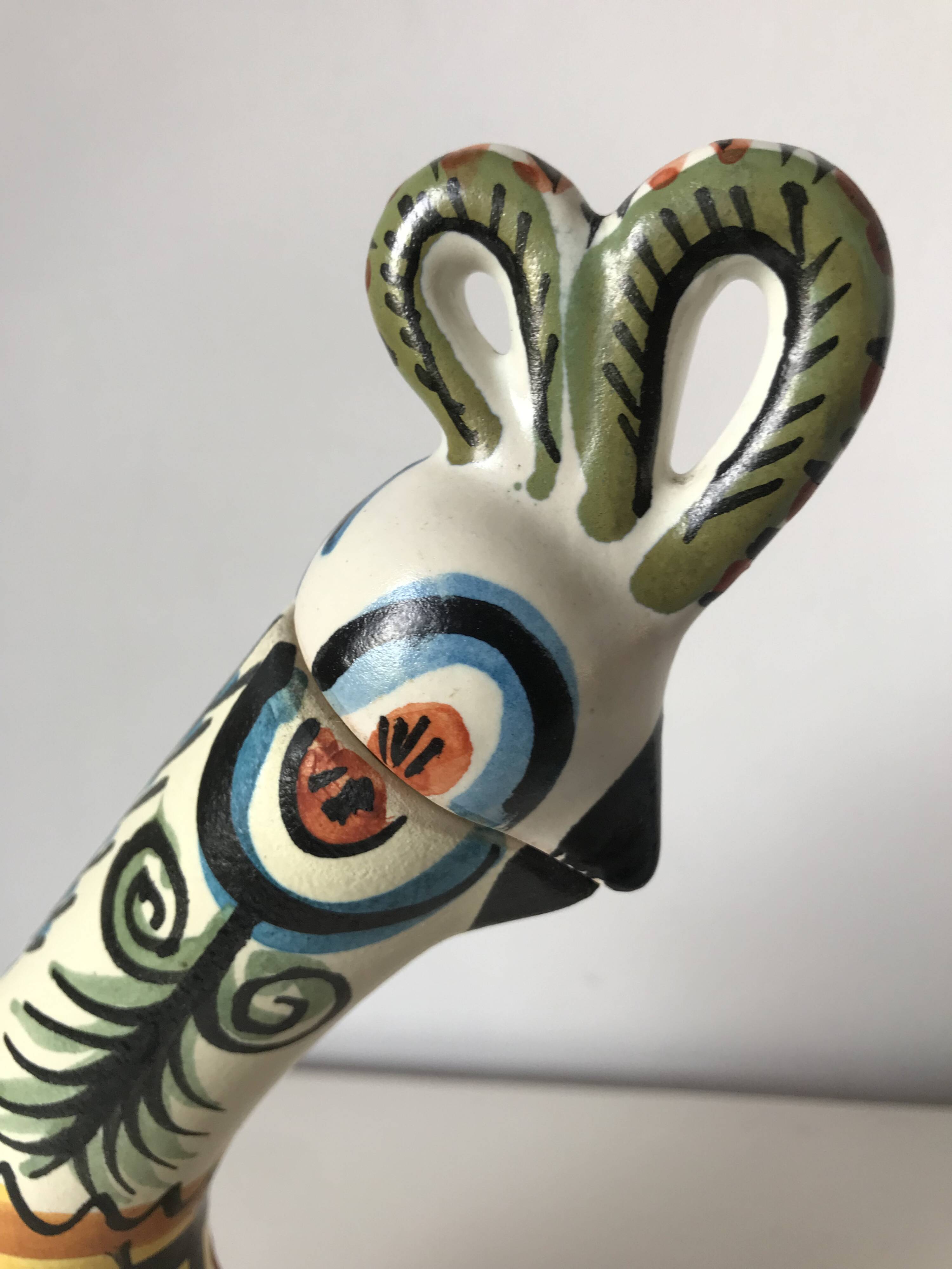 Zoomorphic ceramic bottle, Kéraluc, Georges Allier, 1950s