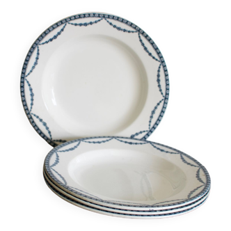 Lot de 4 assiettes terre de fer salins