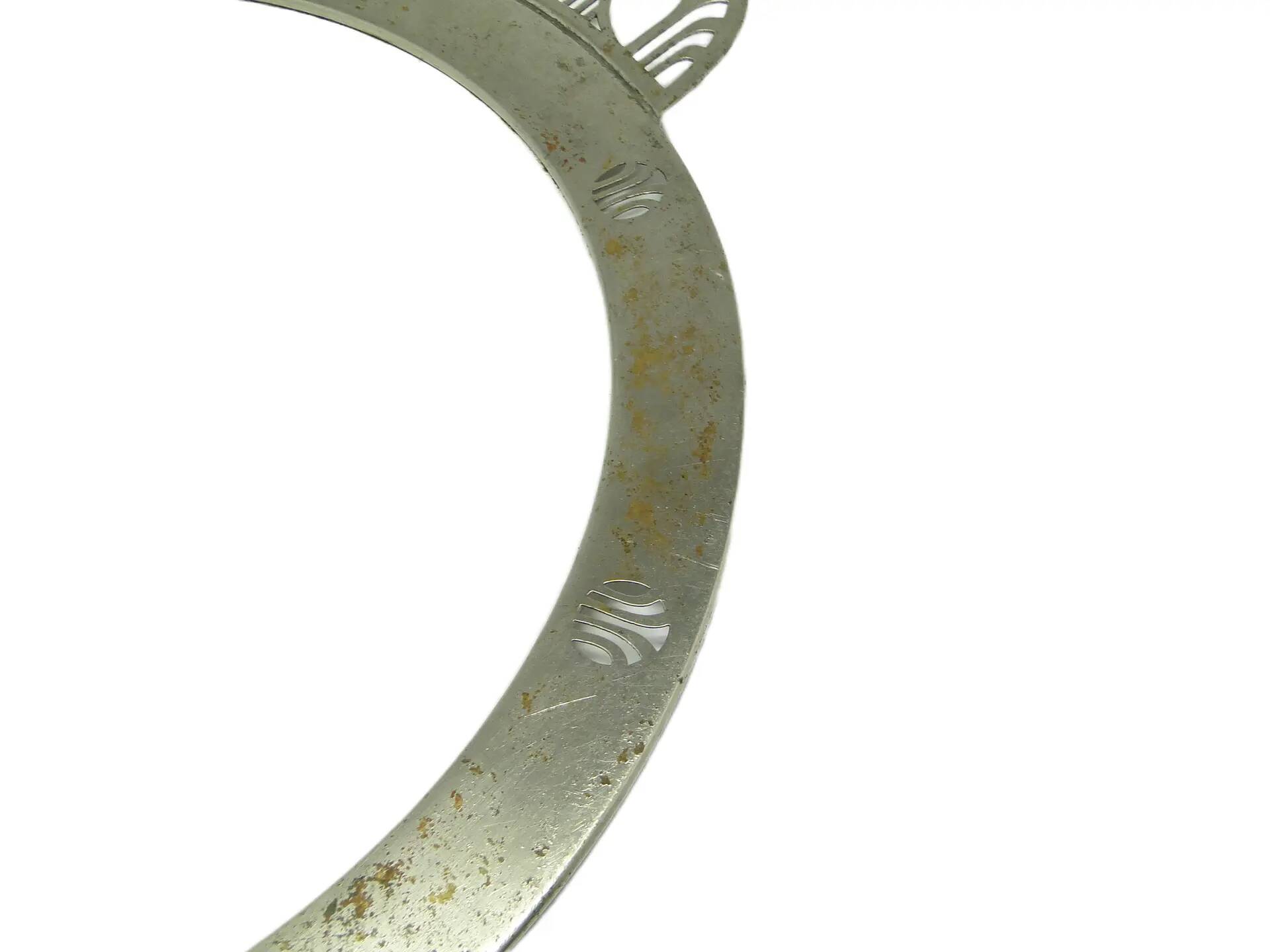 Art Nouveau tray, silver-plated brass, white porcelain, Austria, early 20th century