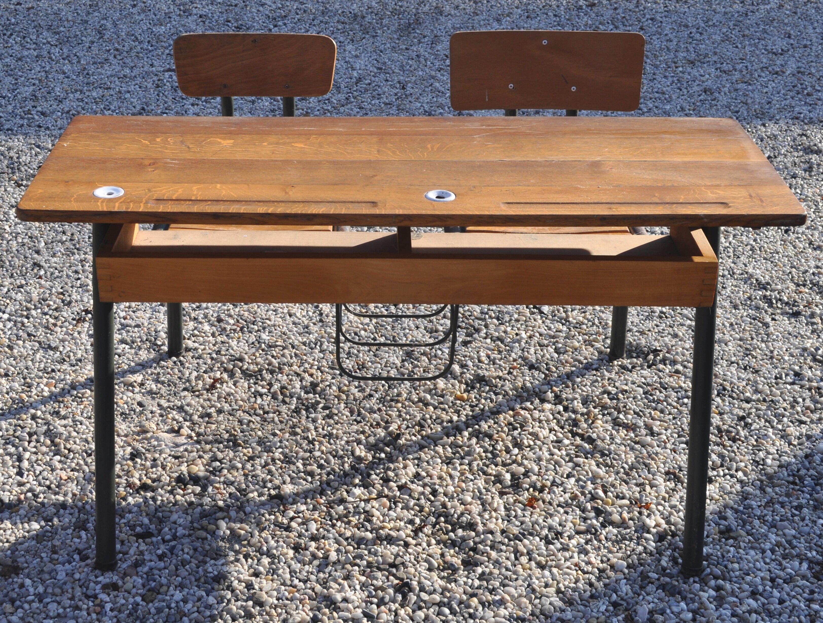 Double school desk, 50s/60s
