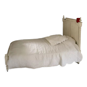 Lit en bois peint blanc