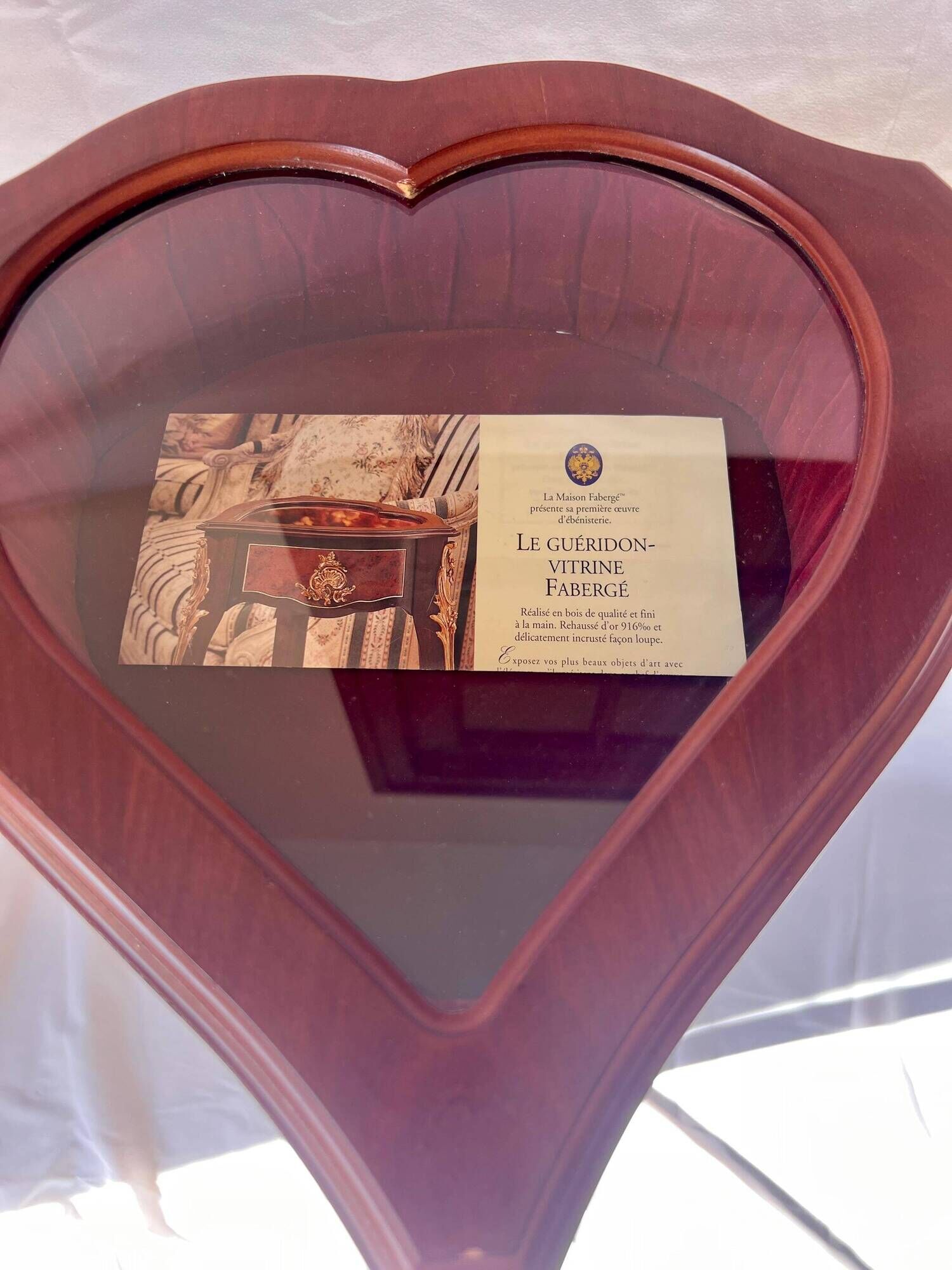Faberge Heirloom Furniture Collection Heart-Shaped Display, Vintage Jewelry