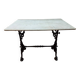 bistro table with cast iron base and marble top