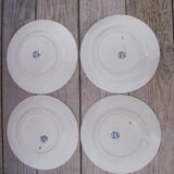 4 dessert plates in iron earth from Longwy