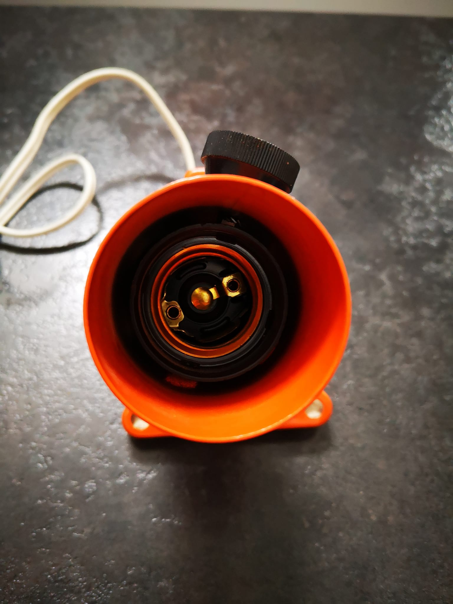 Lampe spot à pince orange 100% 1970 vintage