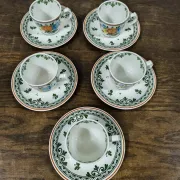 Set of 5 Coffee Cups and Saucers Villeroy & Boch "Alt Amsterdam" Vintage
