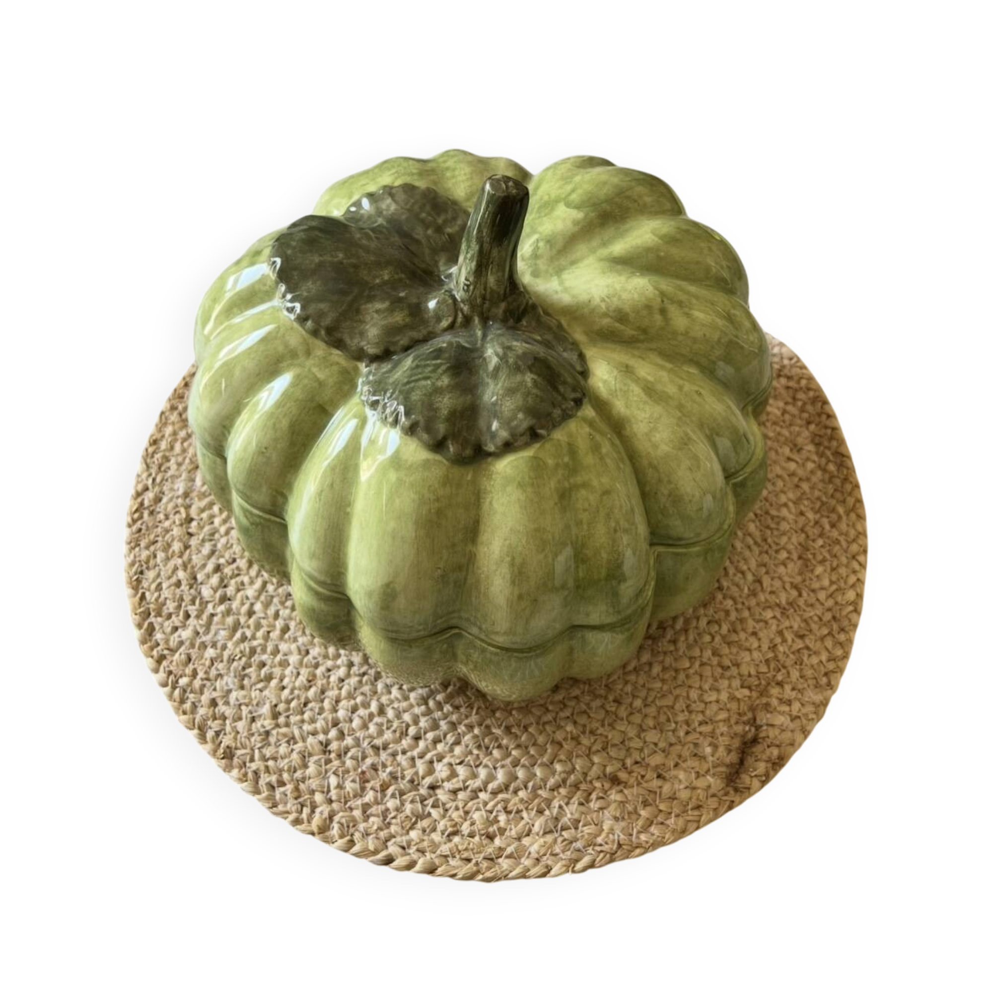 Vintage pumpkin-shaped soup tureen - decorative ceramic piece