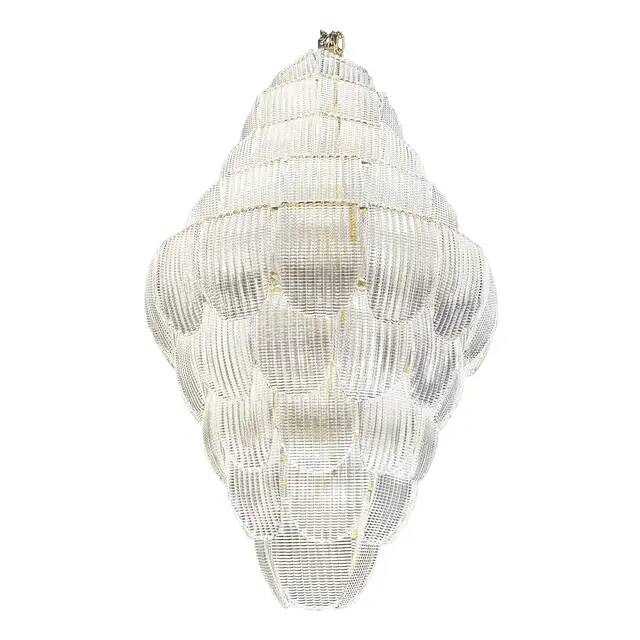 Italian Petals Murano Glass Chandelier in Transparent Diamanté Glass
