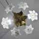 Petite vintage Murano ceiling light white flowers, 1970s