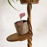 Vintage rattan plant holder