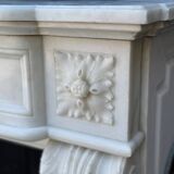 Louis XVI Style Fireplace in Carrara Marble Circa 1880