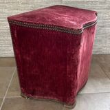 19th century Napoleon III chest, wood and red velvet