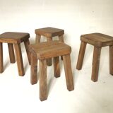 Set of four brutalist stools 1950