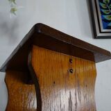 Vintage brutalist wooden stool