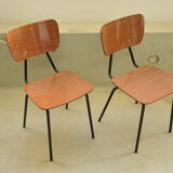 Pair of vintage formica chairs 60