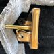 Barovier pair of glass wall light golden structure