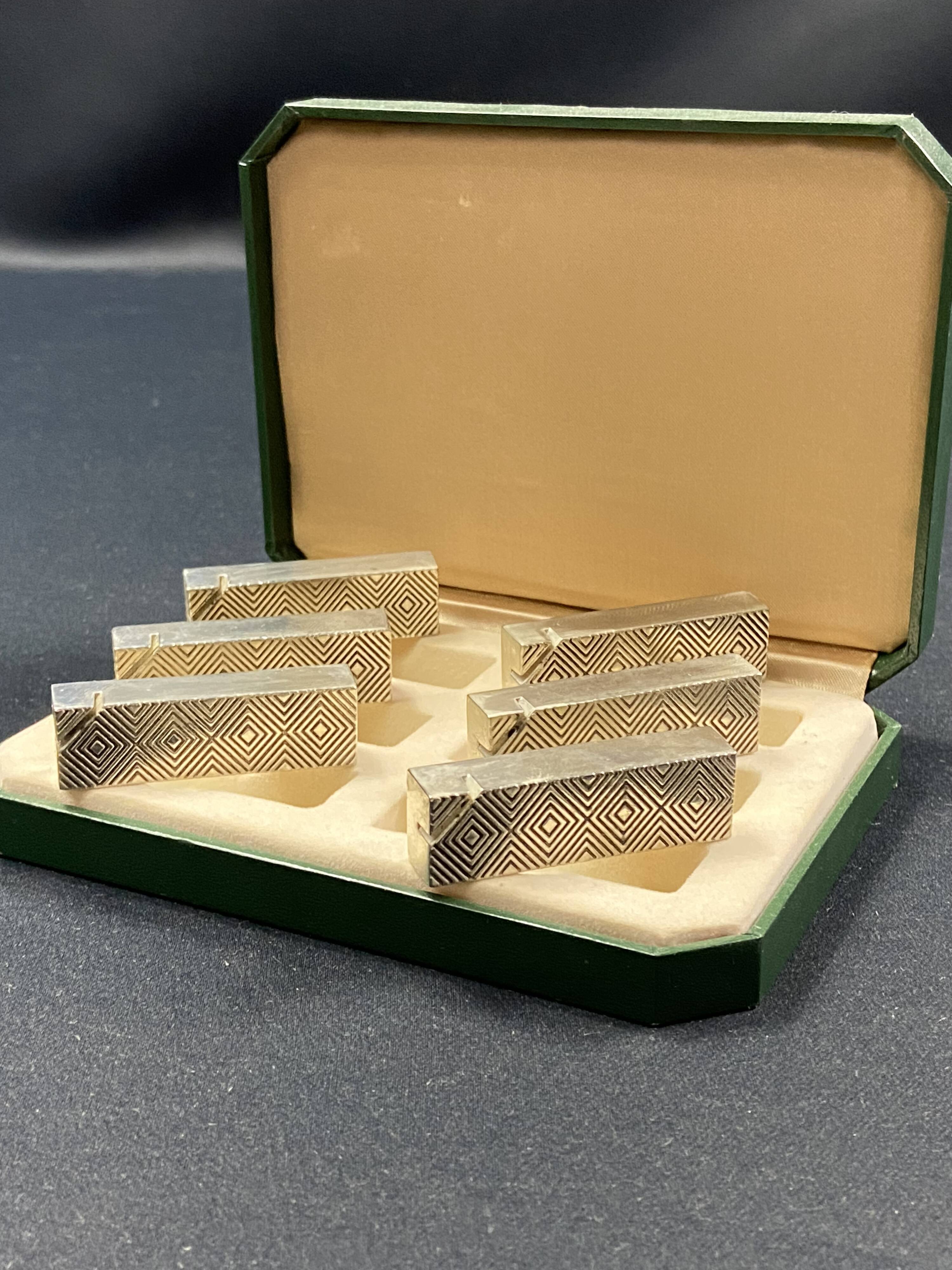 Complete set of 6 vintage metal menu holders 1960-1970