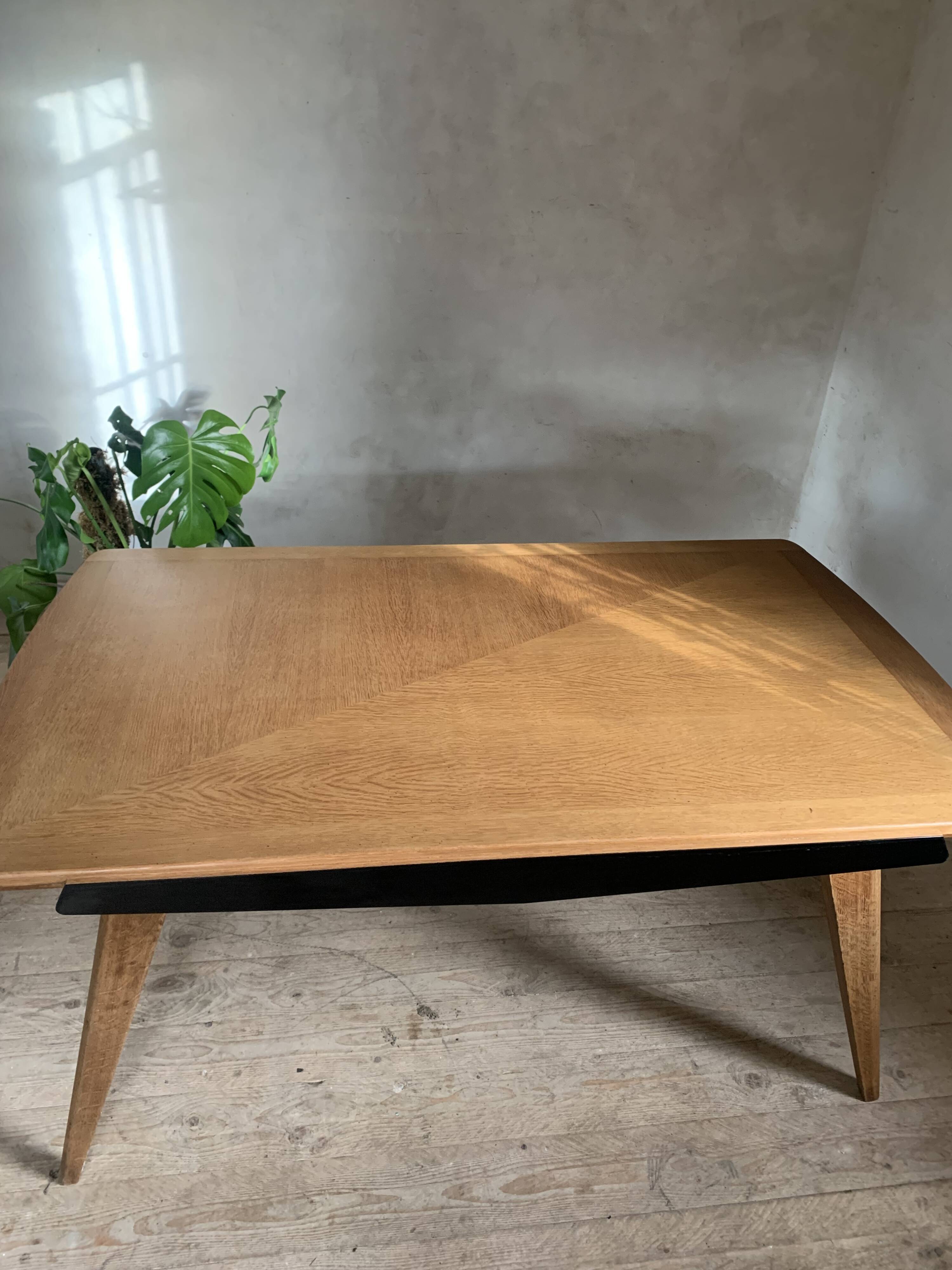 Table rectangulaire vintage en chêne