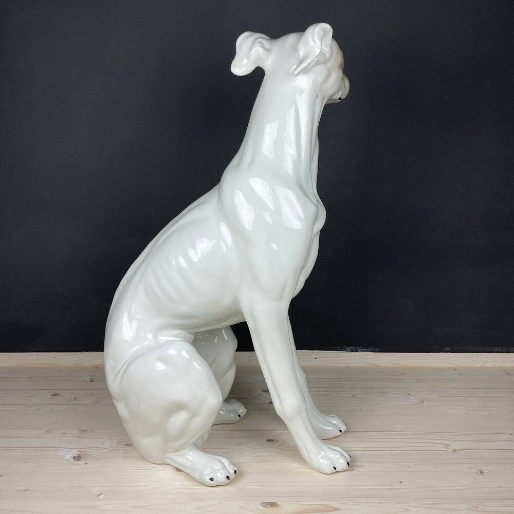 Large ceramic sculpture of a Bassano dog, 1980s.