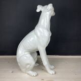 Large ceramic sculpture of a Bassano dog, 1980s.