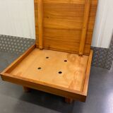 Table basse ottoman L09 en orme massif de Pierre Chapo
