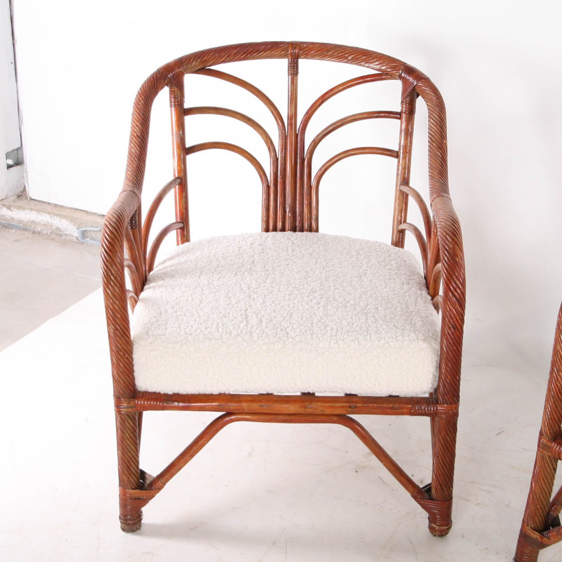 Pair of rattan armchairs