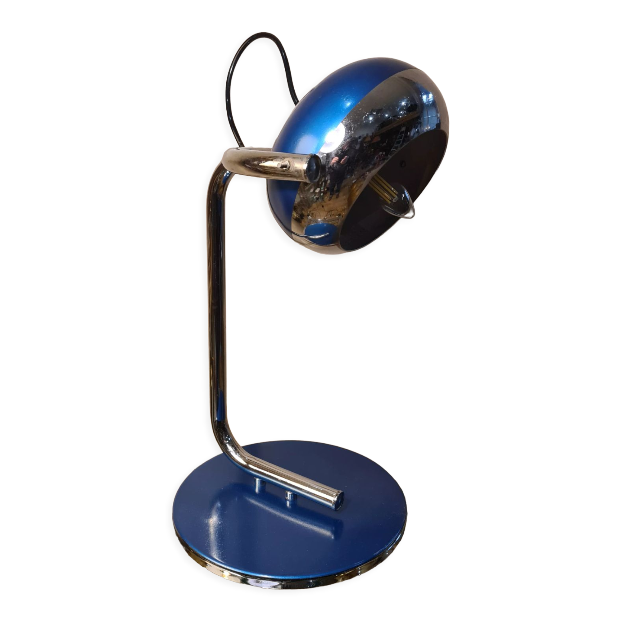 Lamp chrome and blue metal