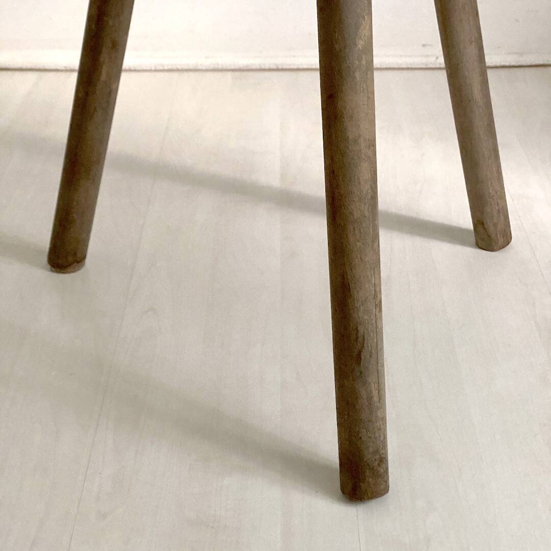 Brutalist Tripod Foot Stool Solid Wood