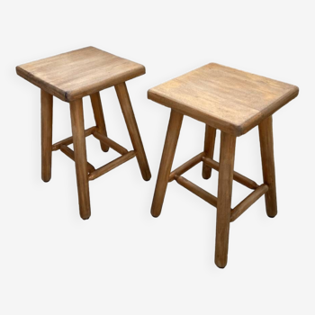 Pair of beech stools