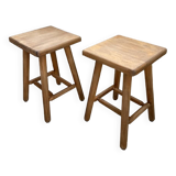 Pair of beech stools