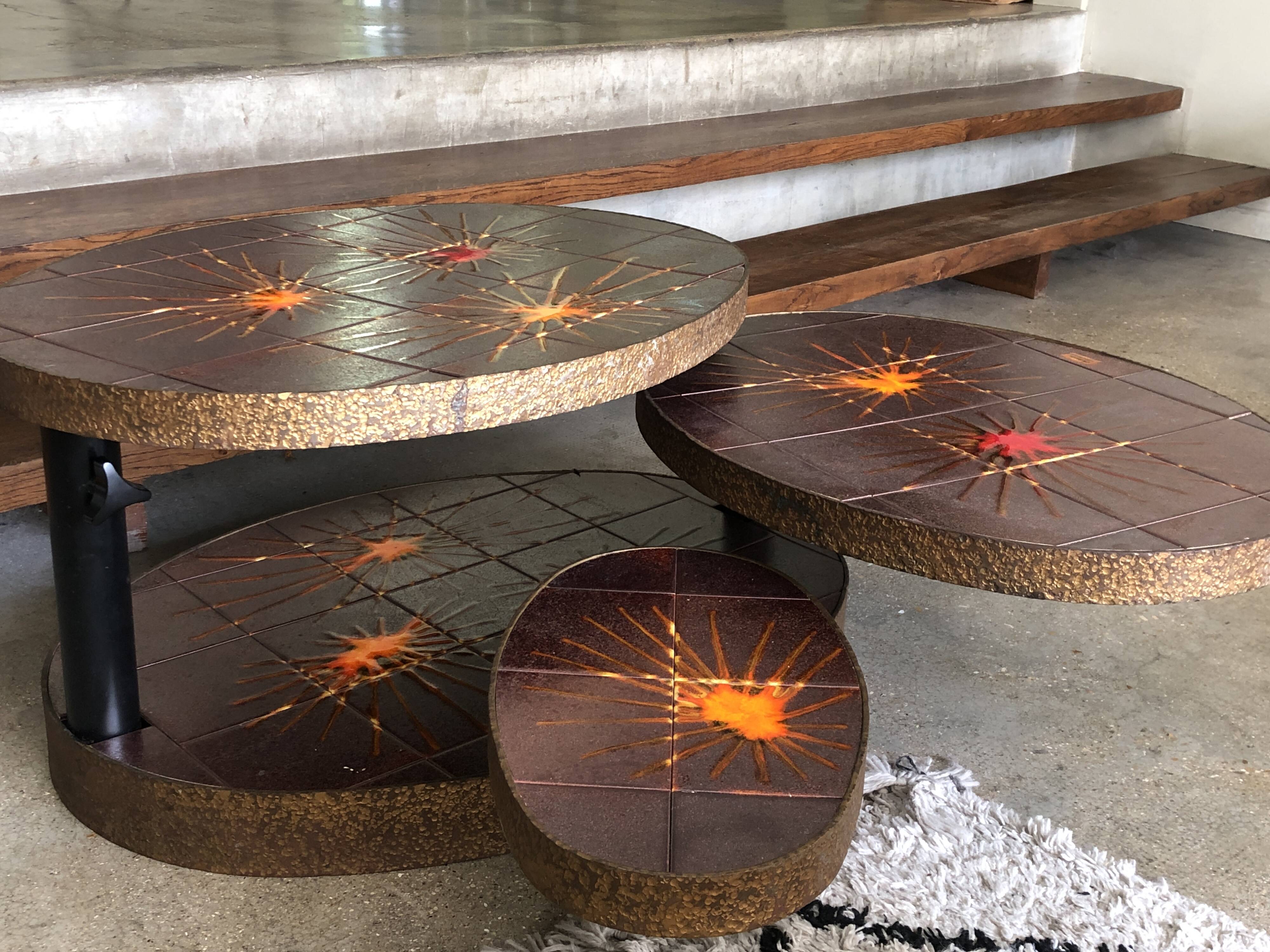 Vintage coffee table signed la roue vallauris