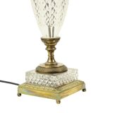 Empire Table Lamp Cut Crystal Diamond Pattern Gilded Bronze
