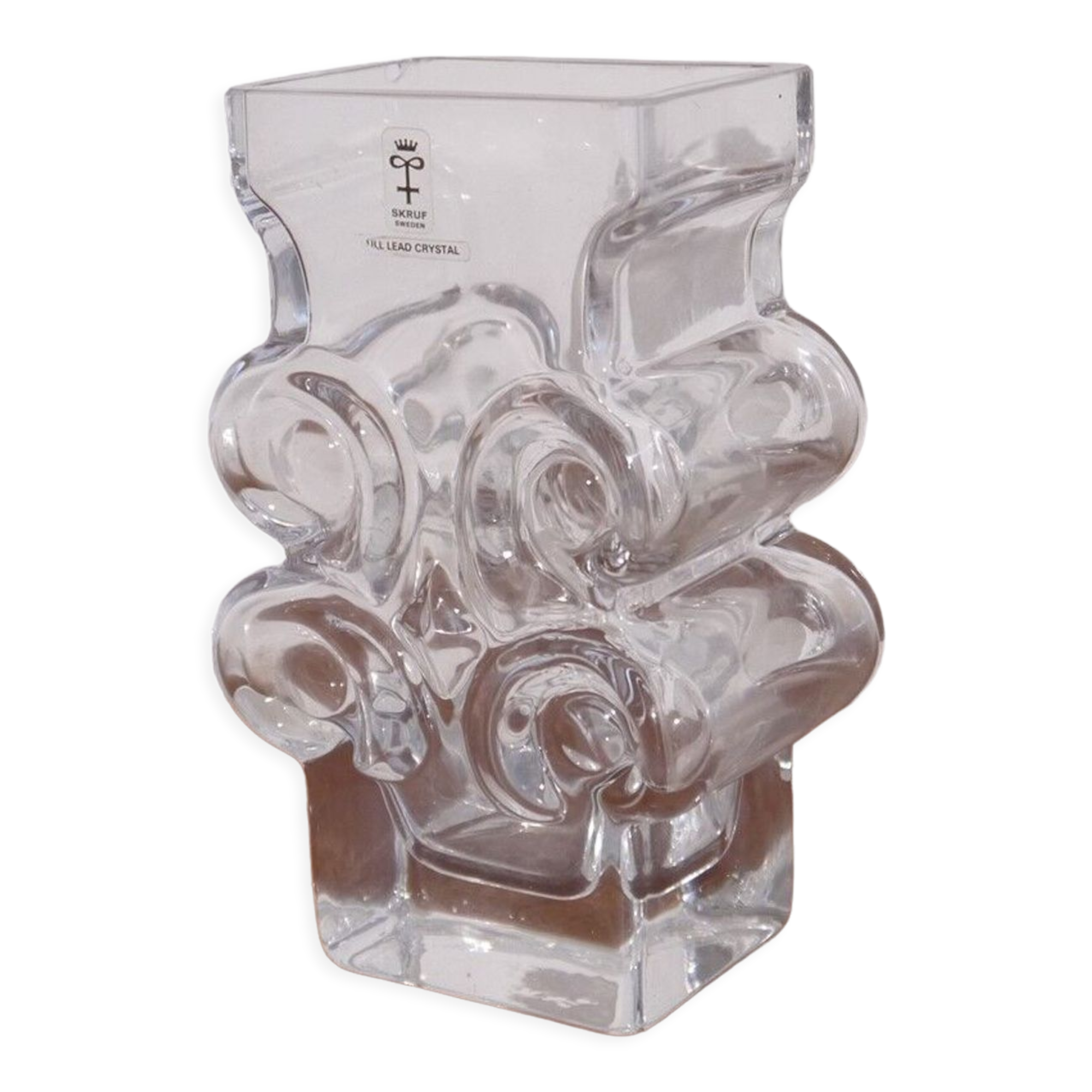 Crystal vase by Lars Hellsten for Skruf 1970