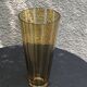 Bayadere patterned vase in glass, transparent and vintage ochre