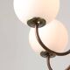 Vintage Italian Brass and Opaline Chandelier in Copper Color, 70s