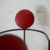 3 armchairs designs steel and leather, France, circa 1980