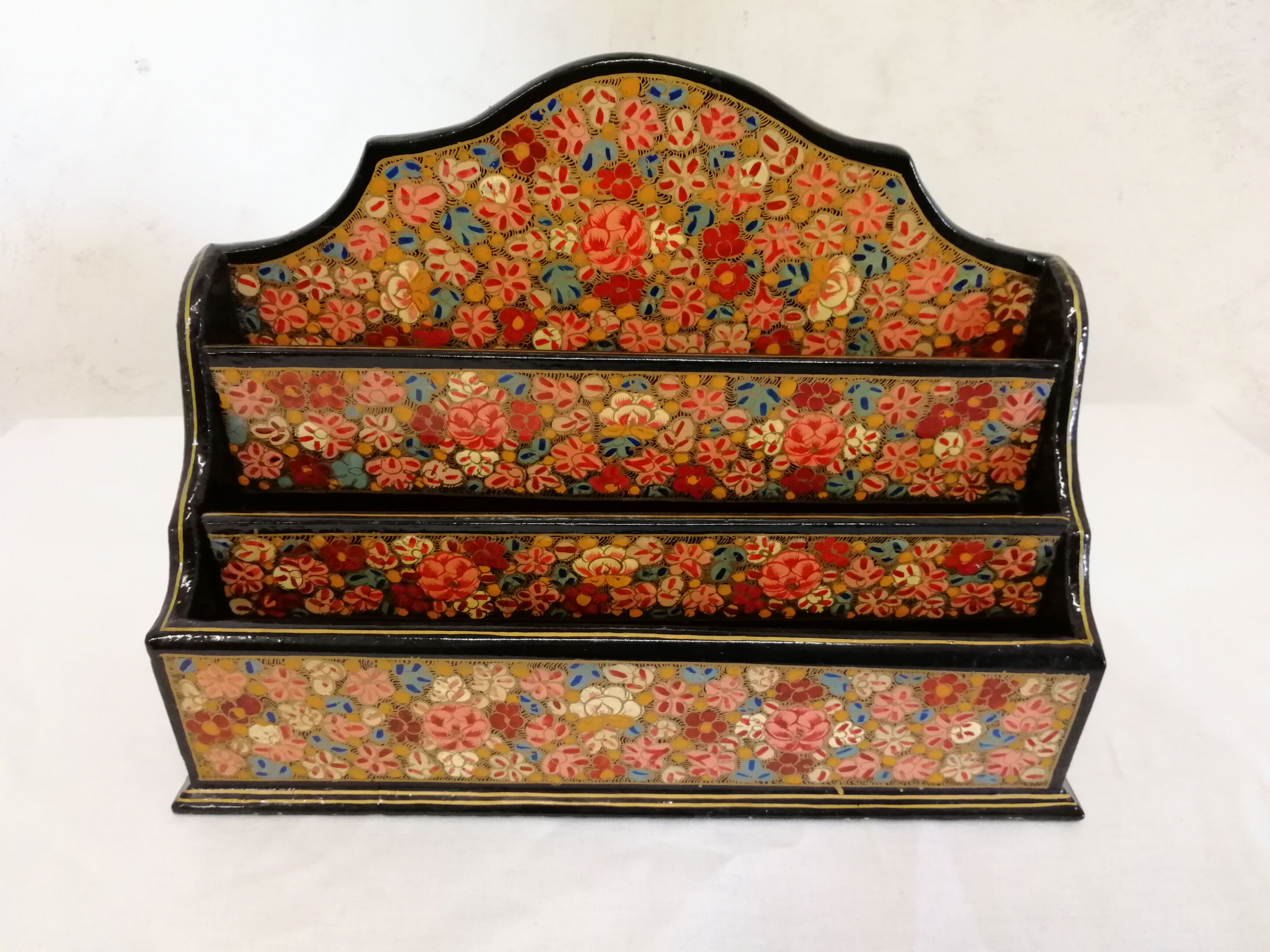 Old floral letter holder