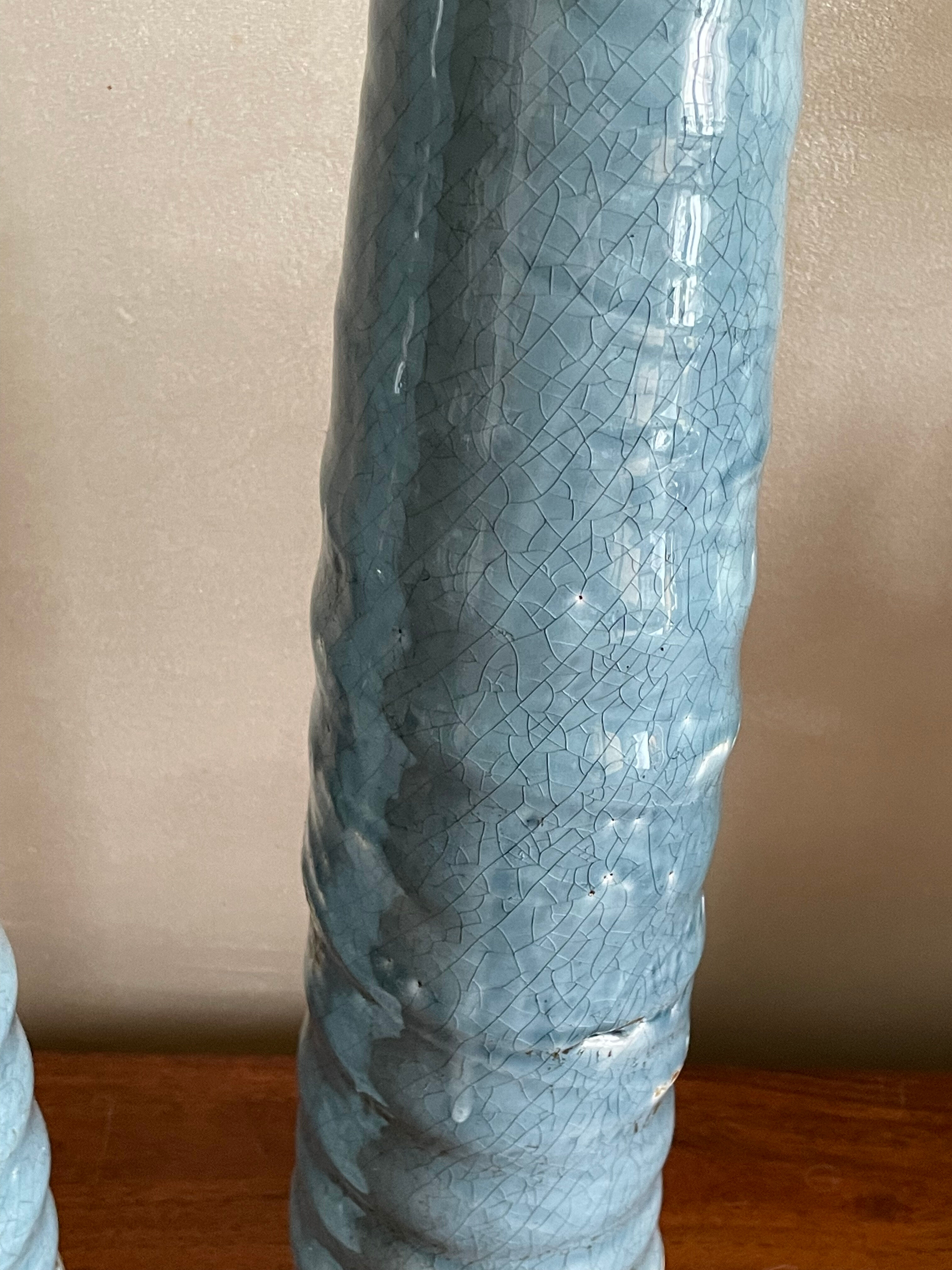 Duo de vases acier et grès