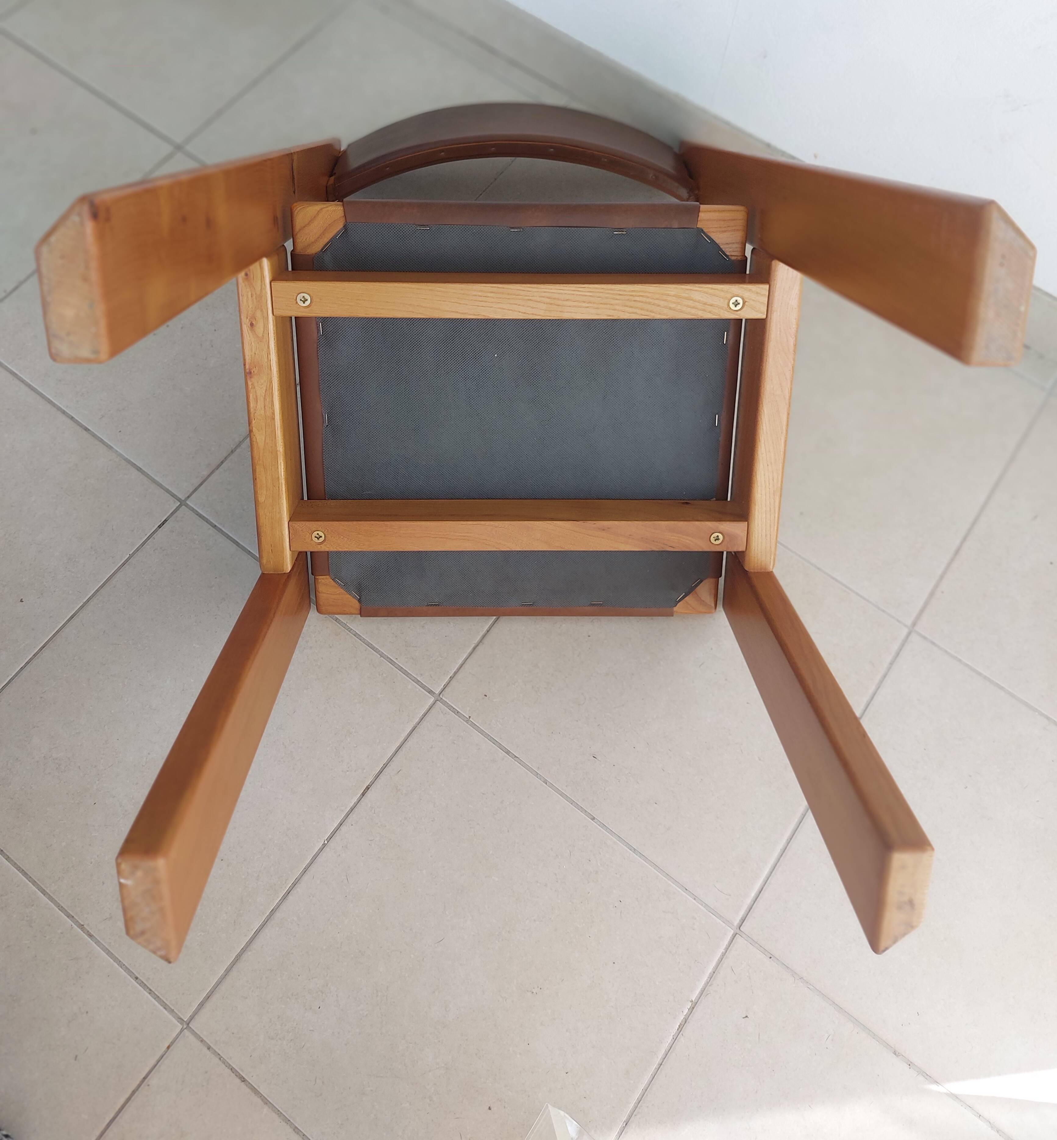 Set of 6 "Gorgoni" chairs in solid elm – Roche Bobois