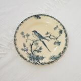 Mismatched lot of 4 flat plates of different earthenware factories, iron earth. Gien, Sarreguemines