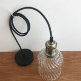 Pendant Light With Vintage Twisted Glass Globe Electrical System New